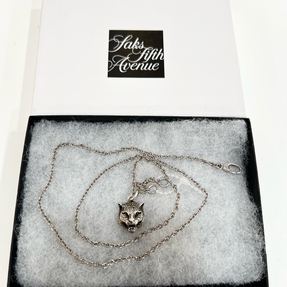GUCCI Sterling Silver Tiger Pendant Necklace - Picture 3 of 12